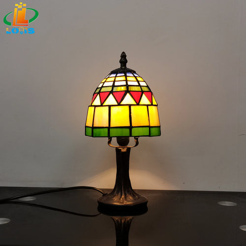 Tiffany-style stained glass bedside lamp for elegant decor