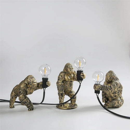 Nordic king kong customisable resin animal table lamp - vue 2 sur 15