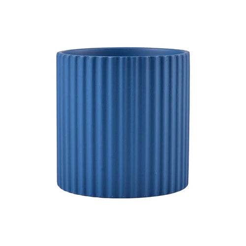 ceramic flower pot vertical lines for indoor plants - vue 15 sur 23