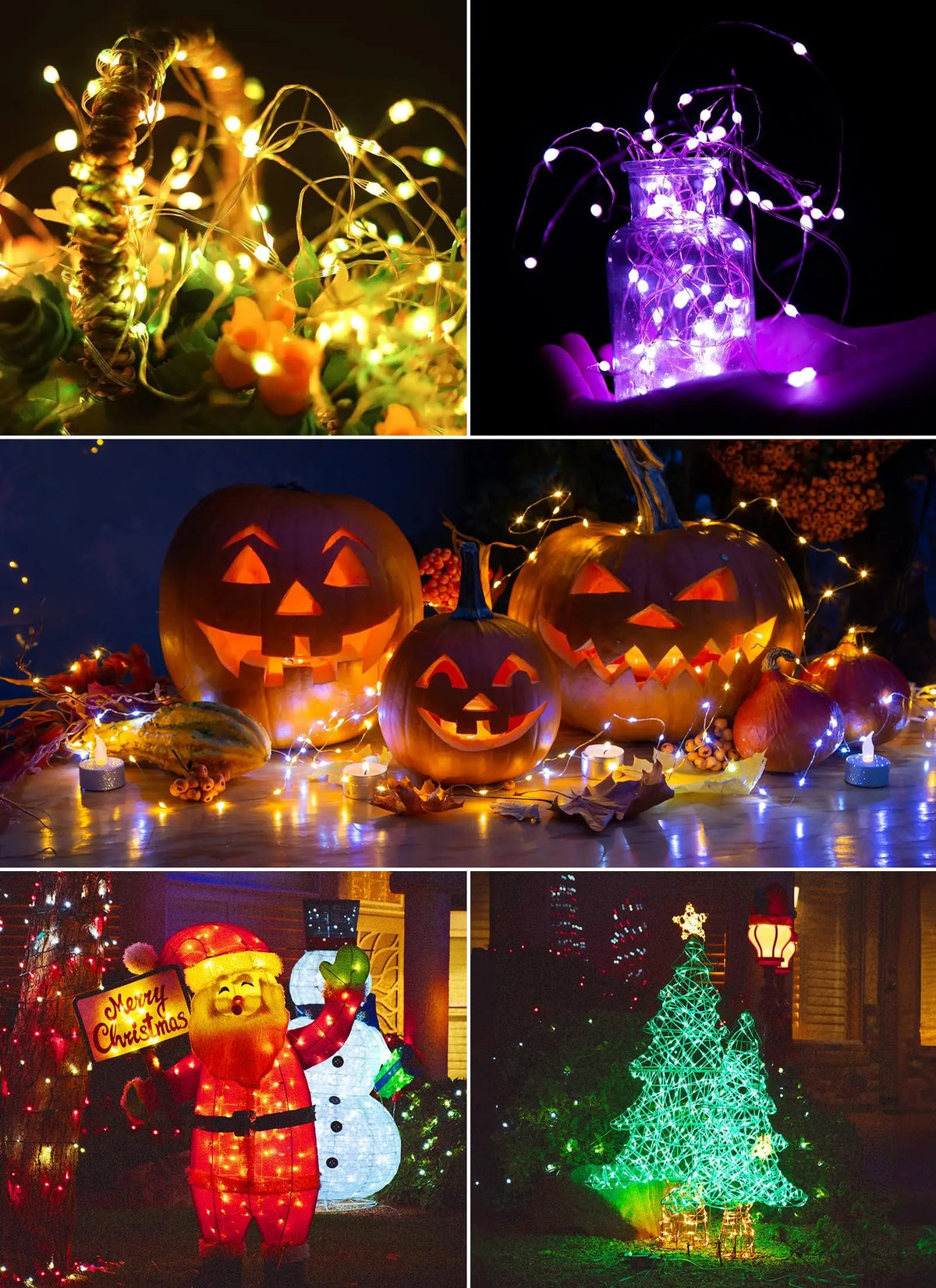 LED string lights with remote control for parties and events - vue 5 sur 6