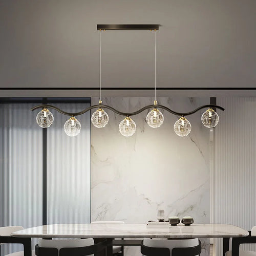 Modern glass and metal pendant light for interiors - vue 4 sur 10