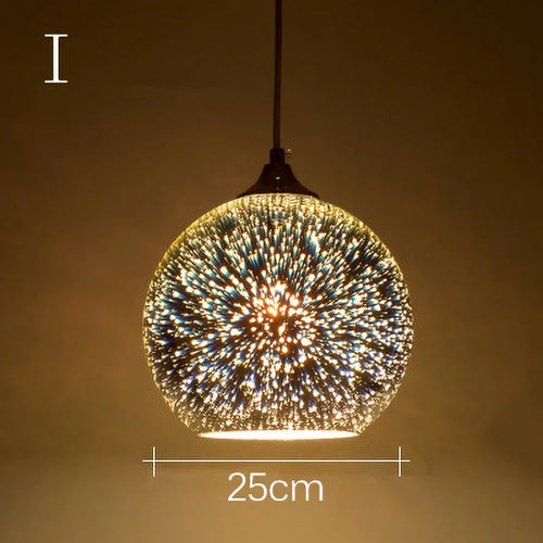 Coloured glass pendant light for modern and festive decoration - vue 12 sur 23