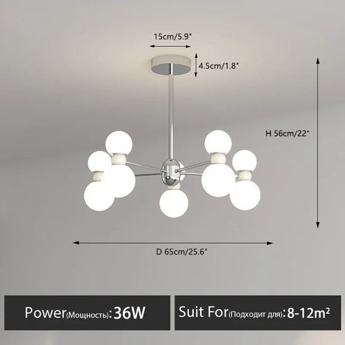 Dimmable pendant chandelier for modern interior decor - vue 15 sur 15