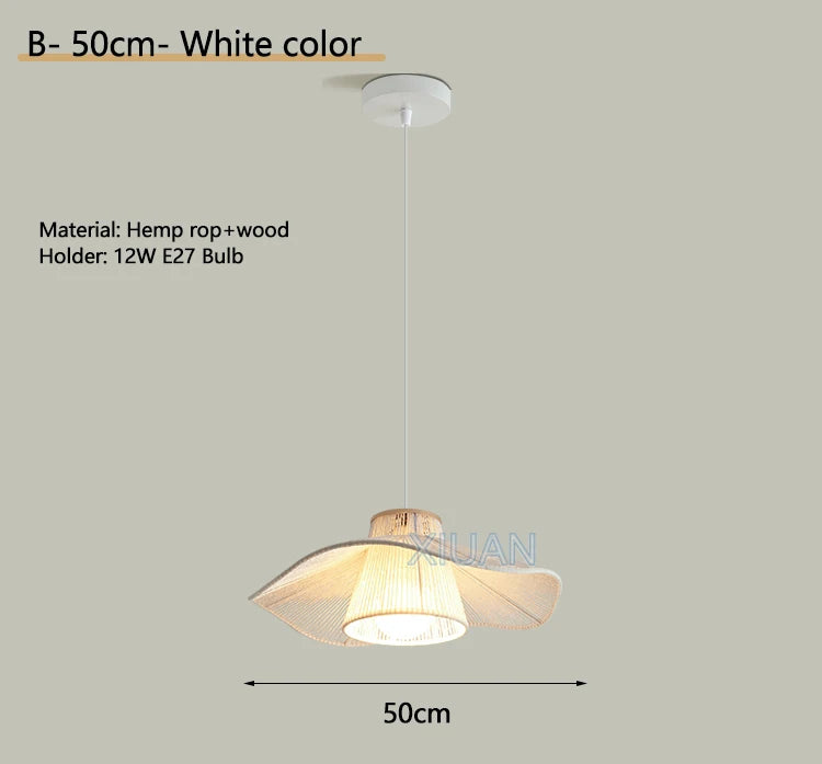 Wabi-sabi hemp rope pendant chandelier - vue 17 sur 24