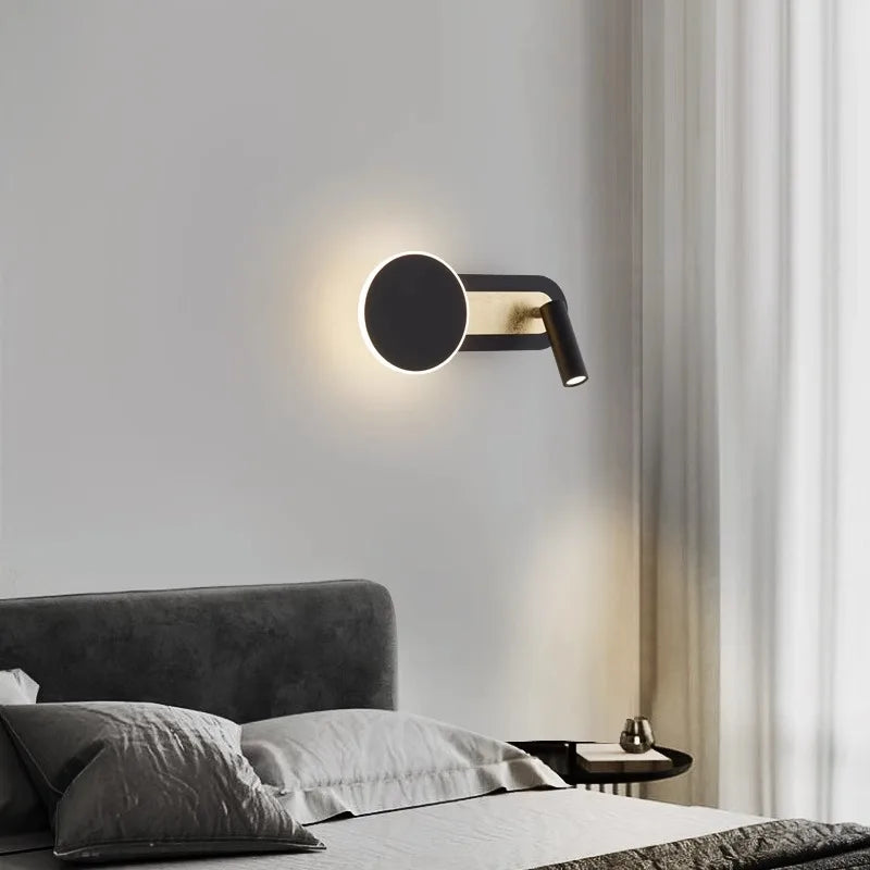 Modern nordic LED rotary wall light with switch - vue 6 sur 8