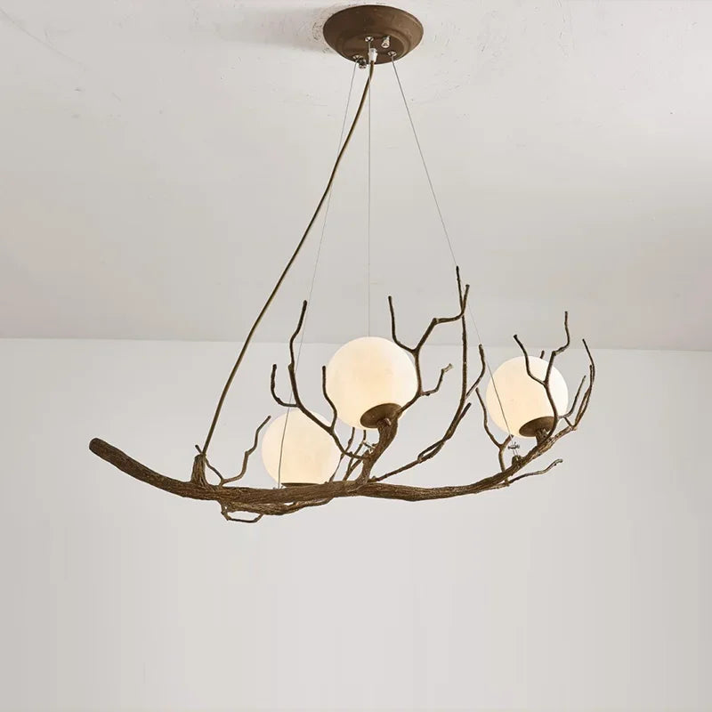 Retro decorative LED tree branch pendant chandelier - vue 3 sur 12