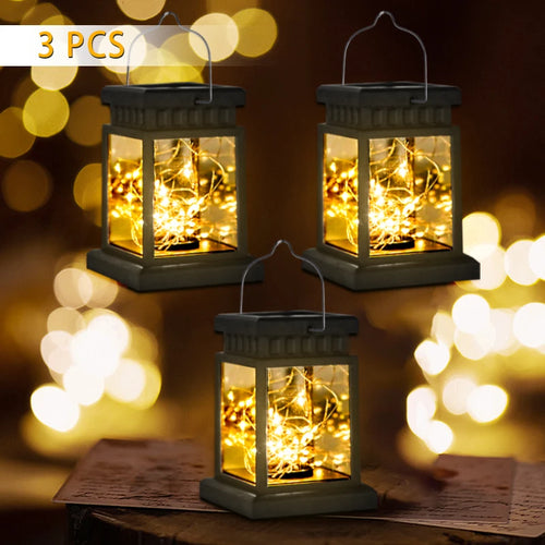 Waterproof solar LED lantern for garden and outdoor