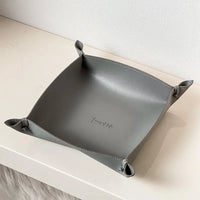 Leather storage tray for dice, jewellery and keys