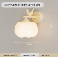 Modern PE wall light with LED bird-shaped shade
