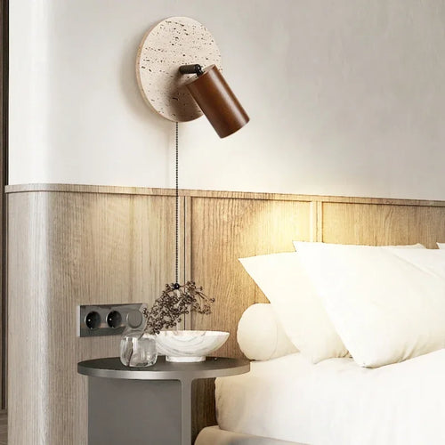Modern marble LED wall light for interior decoration - vue 3 sur 7