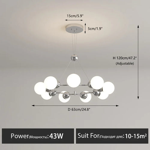 Modern decorative pendant chandelier for the home - vue 11 sur 21