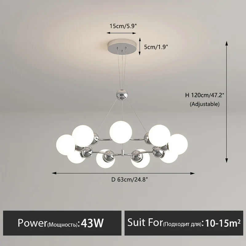 Modern decorative pendant chandelier for the home - vue 10 sur 21