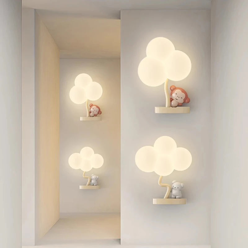 Cute cloud lamp for children's room with animals and princesses