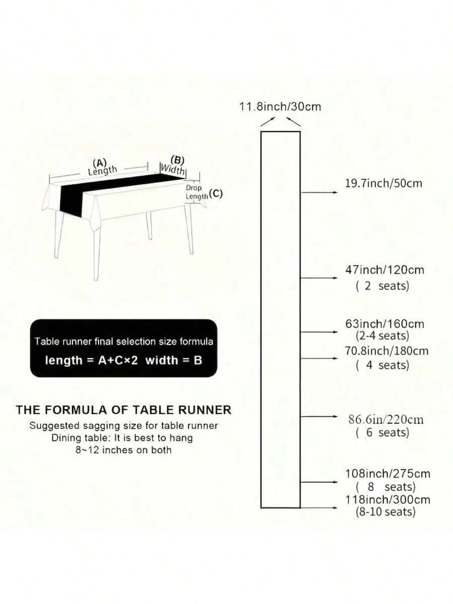 Bohemian table runner with Aztec pattern in beige and tassels - vue 6 sur 6