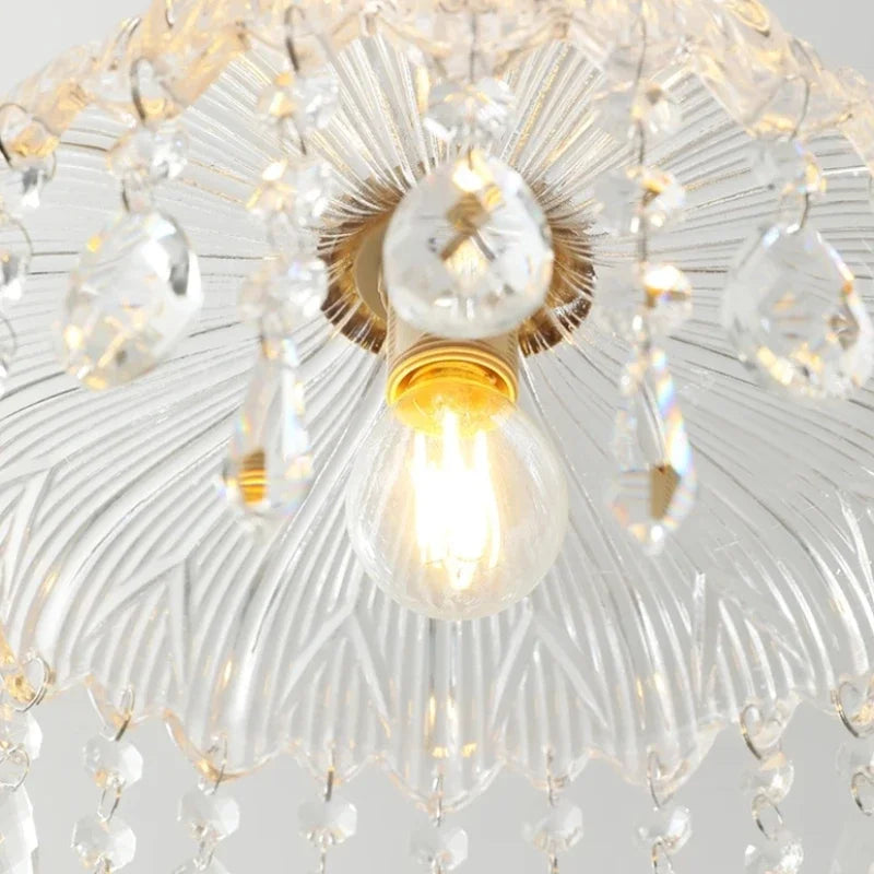 Elegant floral design vintage LED crystal chandelier - vue 6 sur 14