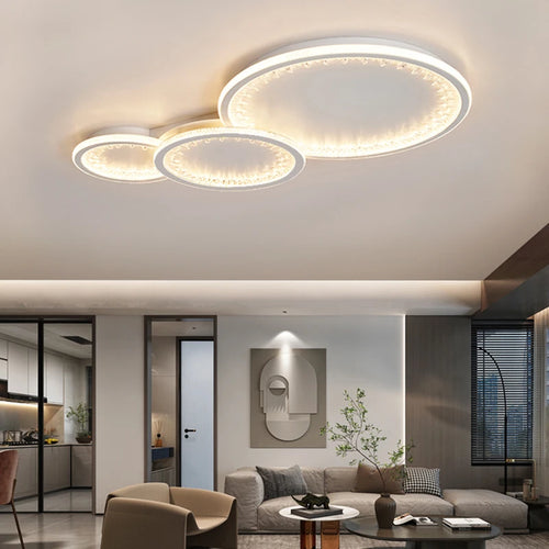 Modern LED ceiling light with remote and creative design for indoor use - vue 2 sur 16