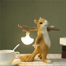 resin squirrel table lamp small decorative night light for children