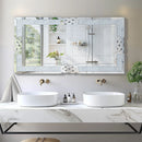 Rectangular glass mirror with decorative crystal frame