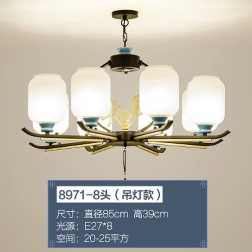 Chinese retro chandelier for elegant and cosy lighting - vue 15 sur 21