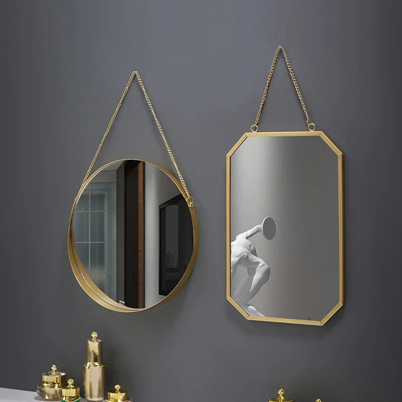 Creative round wall mirror for indoor decoration and makeup