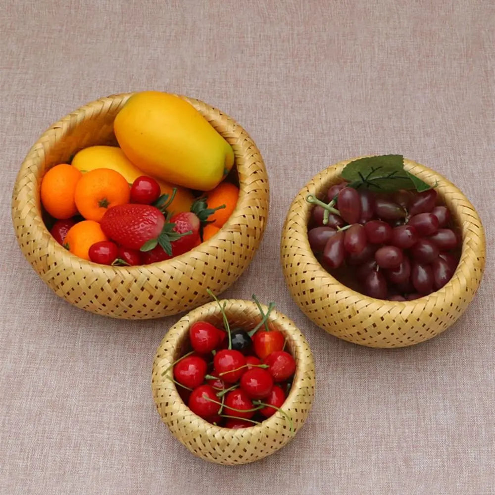 Round storage basket for vegetables, sweets, snacks and tools