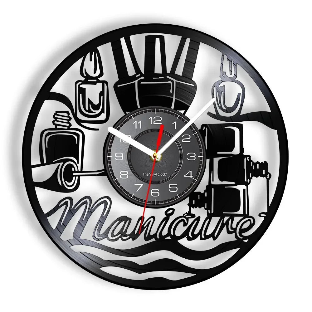 vinyl wall clock for nail and beauty salon - vue 24 sur 31