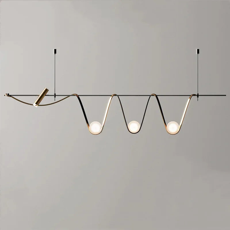 Minimalist creative LED pendant light for indoor lighting - vue 3 sur 9