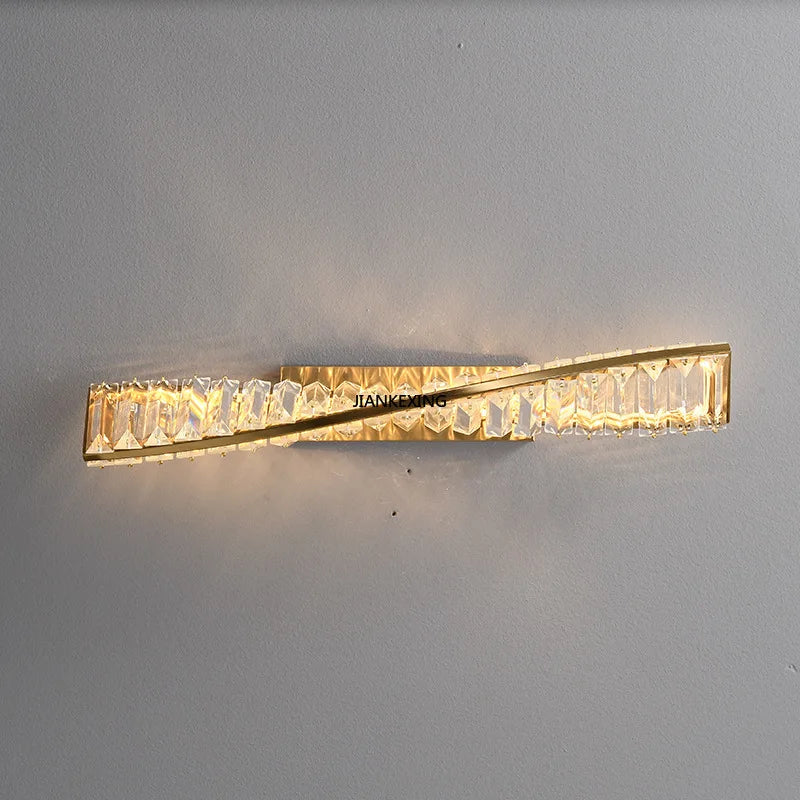 Creative and Personalized Long Crystal Light,Walkway Bedroom TV Background Wall Lamp Luxury Simple LED Suspension Lamps - vue 3 sur 12