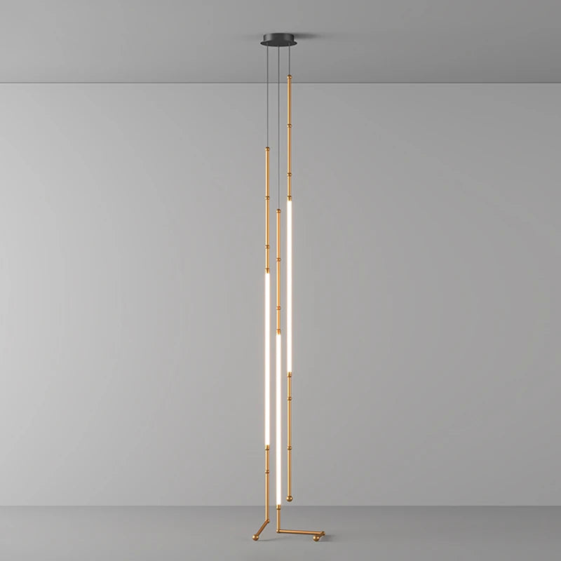 Art deco LED pendant chandelier - vue 3 sur 16