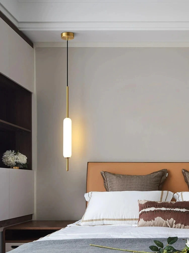 Minimalist nordic double head metal and glass pendant light - vue 4 sur 10