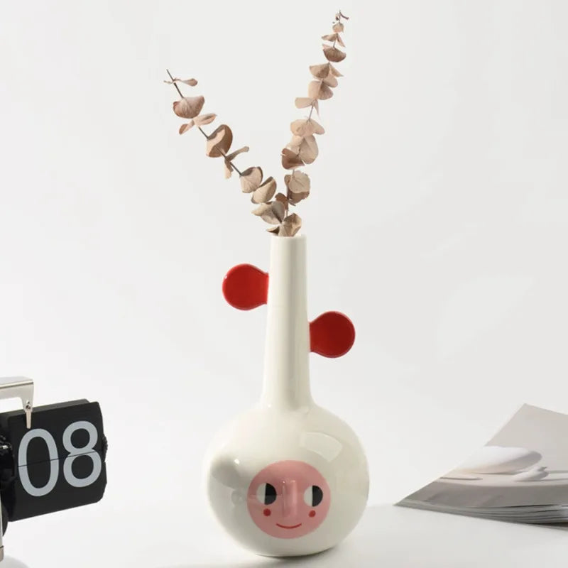 Nordic design ceramic vase for dried flowers interior decoration