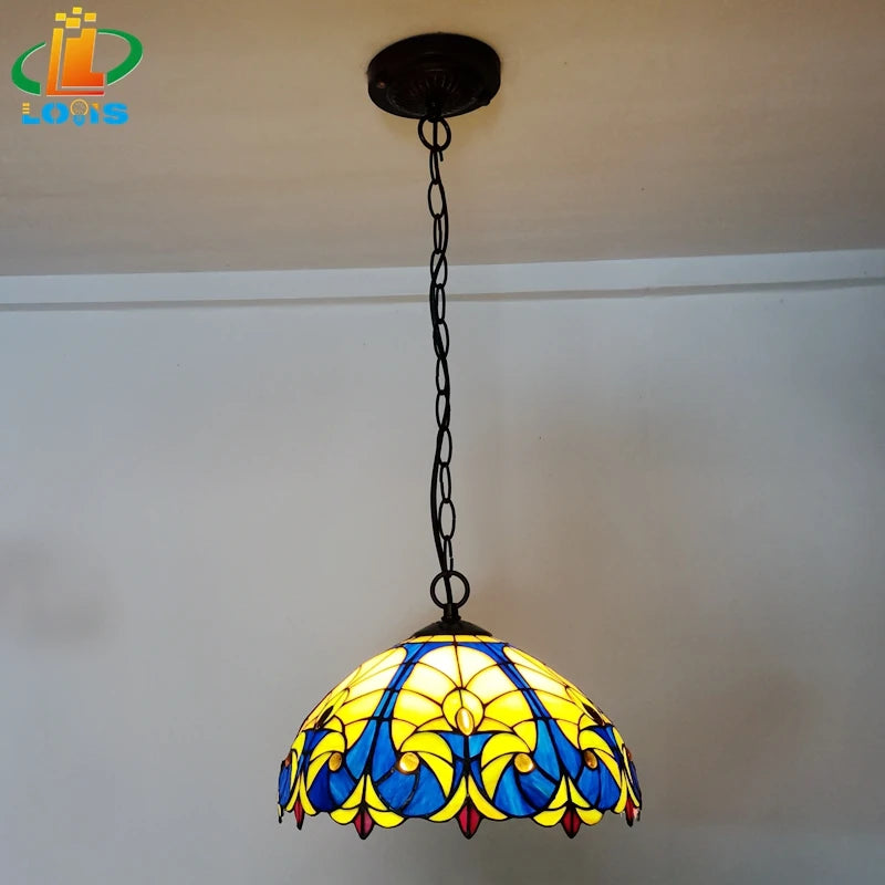 Nordic retro glass chandelier for café lighting - vue 3 sur 6