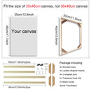 Wooden wall frame for canvases and decorative paintings