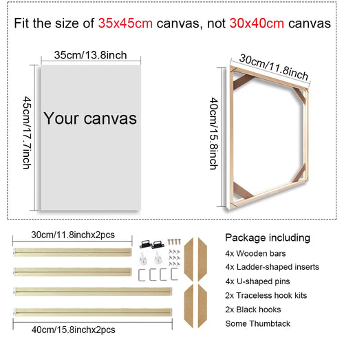 Wooden wall frame for canvases and decorative paintings - vue 31 sur 30