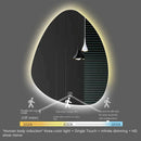 irregular vertical mirror with led light and bluetooth speaker