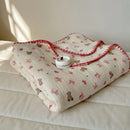 Waffle cotton check blanket for children summer home