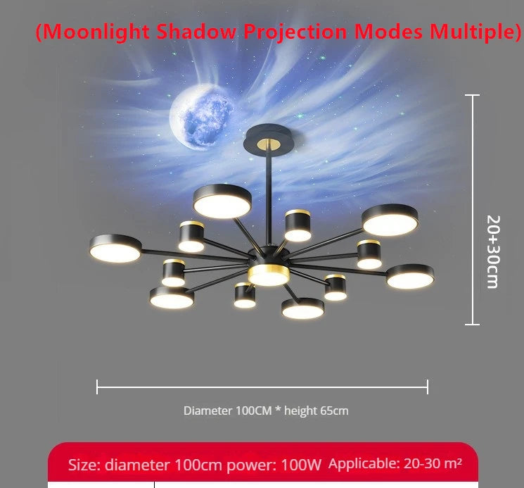 Luxury crystal aurora borealis LED chandelier ceiling pendant - vue 13 sur 16