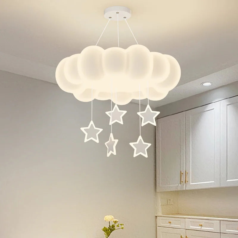 Remote control dimmable star globe pendant lampshade chandelier