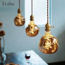 Retro glass pendant light for artistic decor and display