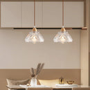 Modern nordic LED pendant chandelier in wood and glass