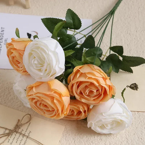 bouquet de roses artificielles en soie pour décoration élégante - vue 16 sur 17