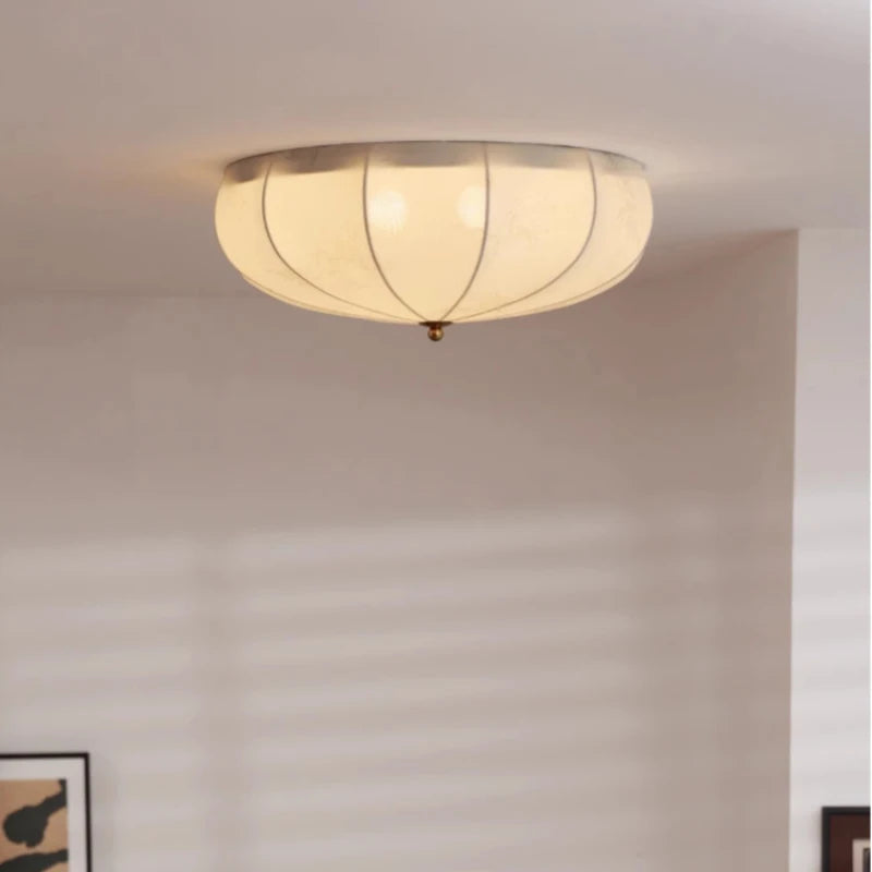 Retro printed fabric ceiling light with cosy Nordic style