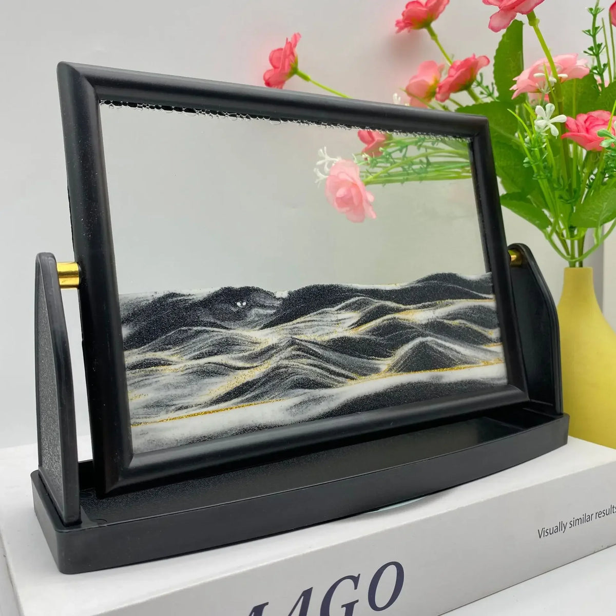 creative decorative 3D glass rotating sand landscape