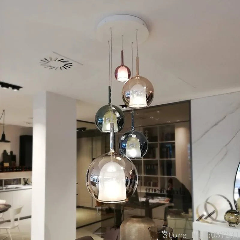 Simple modern Nordic glass pendant light