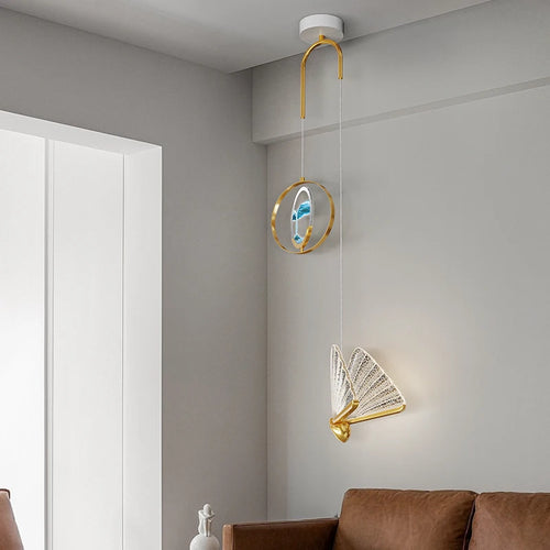 Creative double head Nordic style quicksand chandelier - vue 3 sur 10