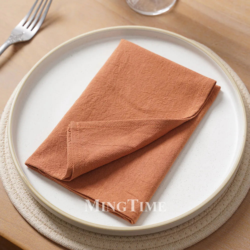 Classic style washed cotton table napkin 40x40 - vue 6 sur 7