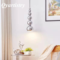 Bauhaus modern chrome ball pendant light