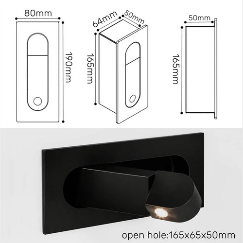 Modern folding LED wall light with adjustable angle for hotel - vue 3 sur 17