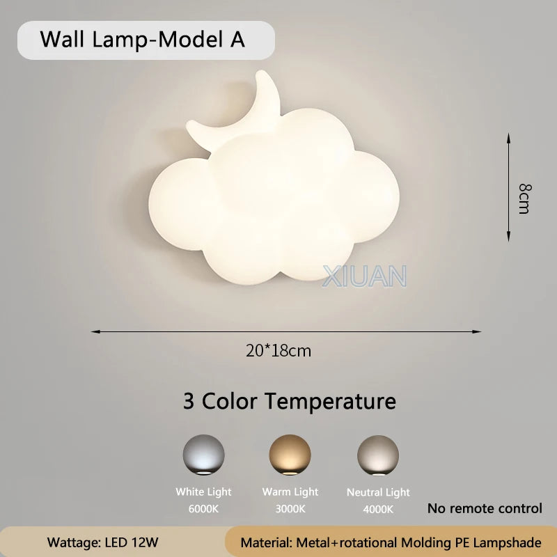 Modern white cloud wall light for interior - vue 12 sur 12