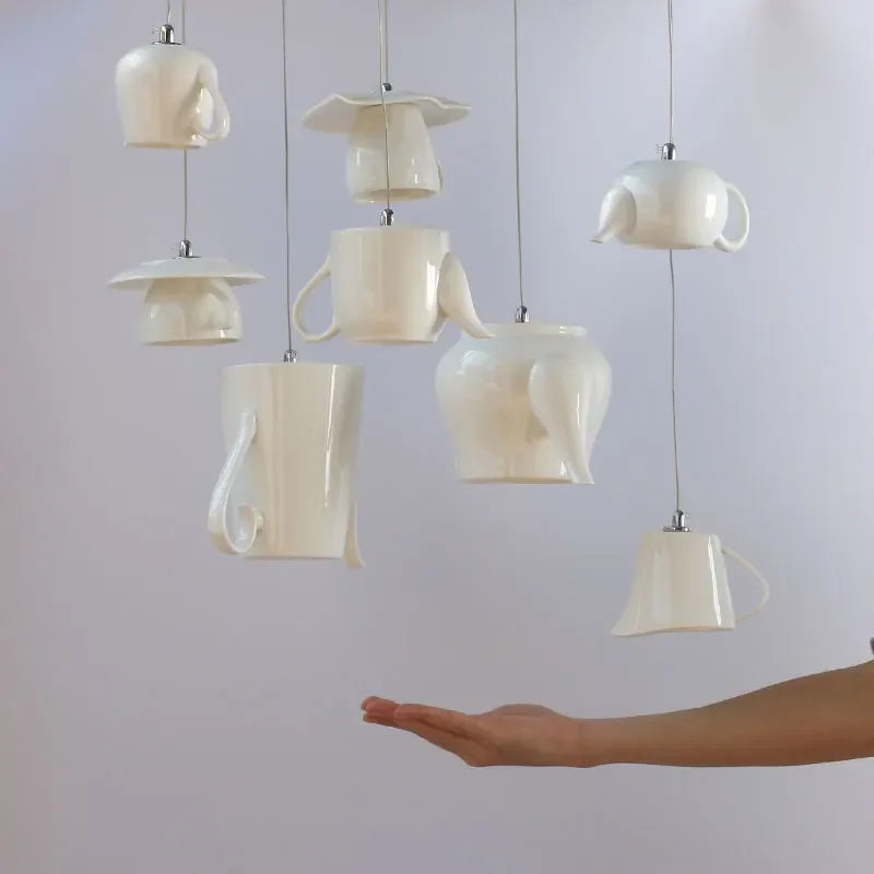 Modern decorative ceramic teapot pendant light